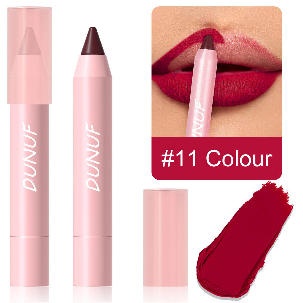 18-Color Matte Lip Pencil Gloss - Waterproof Long Lasting Smudge Proof Non-Stick