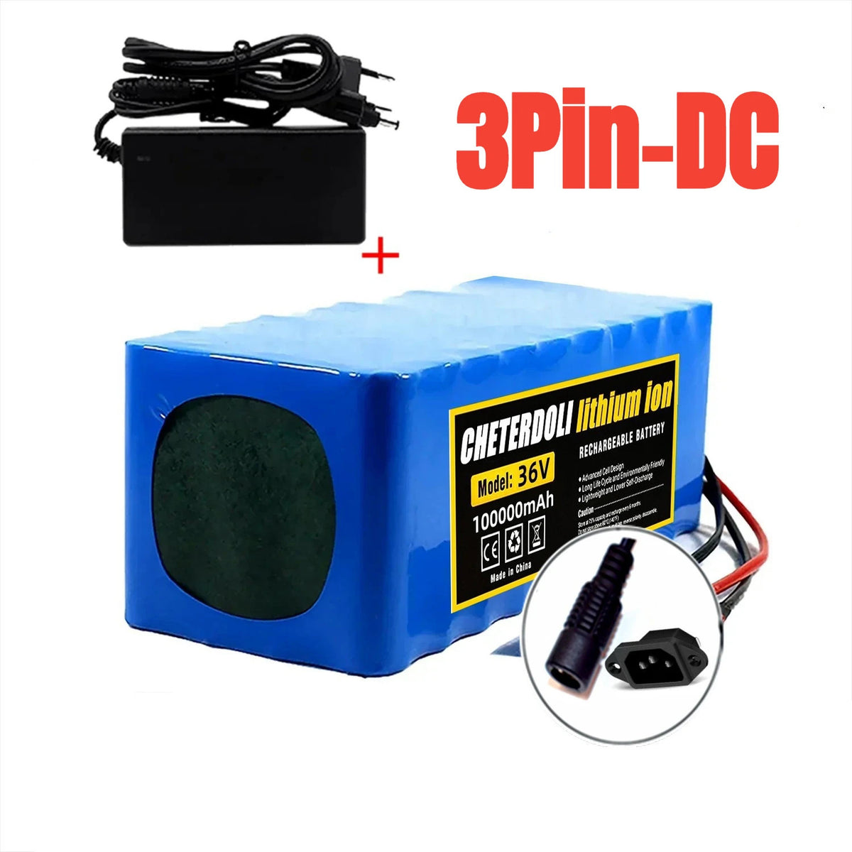 10S4P 36V 100Ah Electric Scooter Rechargeable Li-ion Battery Pack for E-bike