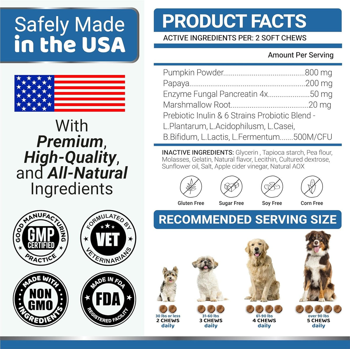 Probiotics for Dogs with Digestive Enzymes for Gut Health & Stomach Relief