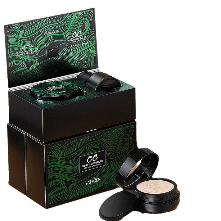 Mushroom CC Cream Color Correcting Concealer Contour Cushion BB, Oil-Free