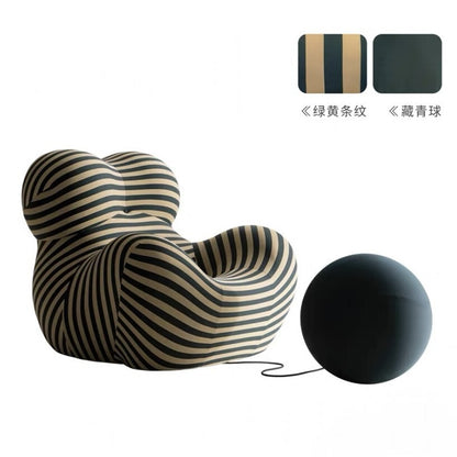 Luxury Lazy Sofa Chair Stretch Knit Fabric 45D High Resilience Sponge