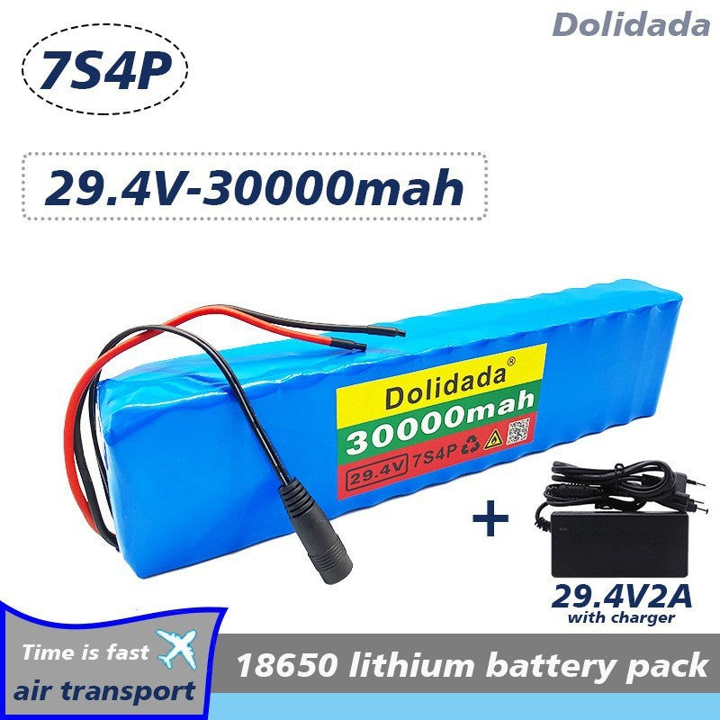 7S4P 24V 30000mAh Li-ion Battery Pack for E-Bike Scooter Balance Bike with BMS