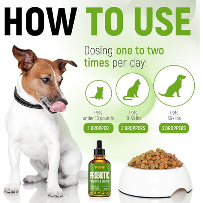 Liquid Probiotics for Dogs & Cats with Prebiotic Blend for Digestive Balance