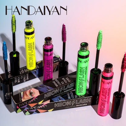 6-Color Fluorescent Mascara - Waterproof, Smudge-Proof, Halloween Eye Makeup