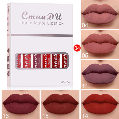 6pcs Matte Liquid Lipstick Set Lip Gloss💄 Smudge Proof & Waterproof🌸 Gift Box
