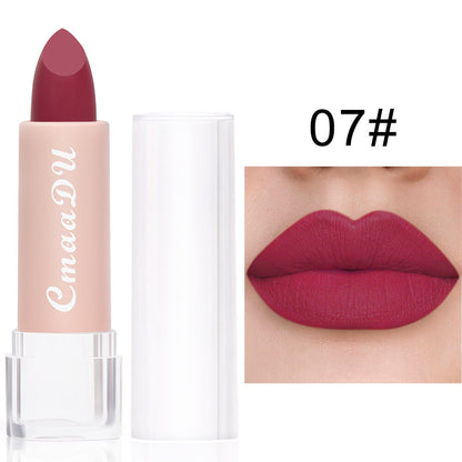 15-Color Matte Lipstick - Waterproof, Long-Lasting, Non-Stick Vegan