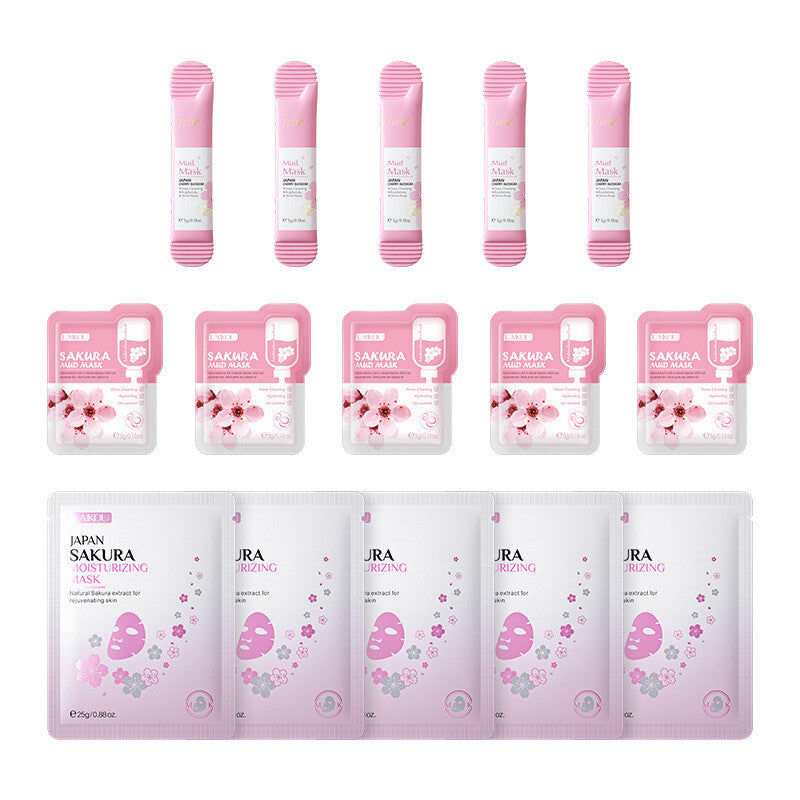 Skin Care set Skin Masks Cleansing Device Eye Mask Essence Cleanser Hand Cream