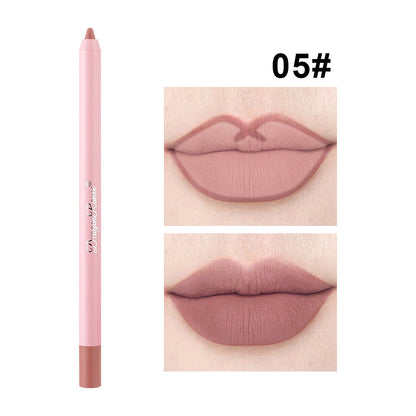 Waterproof Lip Liner & Plump Lipstick Matte Rosewood Duo Long Lasting Lip Pencil