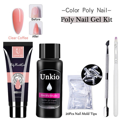Acrylic Extension Poly Nail Gel Kit Quick Building Complete Tools Brush Form Set