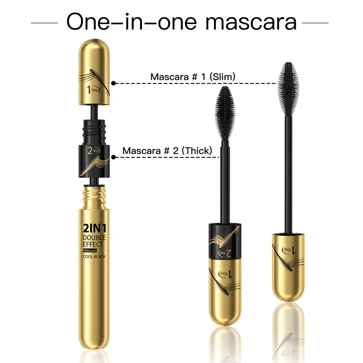 3D Fiber Mascara - Extreme Length & Volume, Water-Resistant, No Flaking
