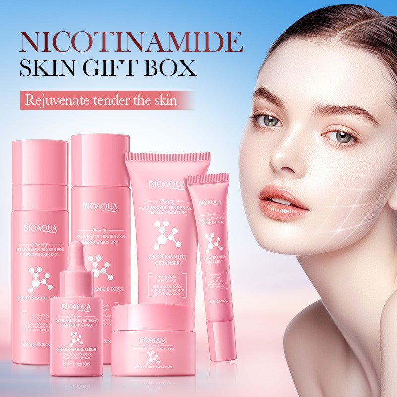 Niacinamide Hydrating Skin Care Set Cleanser Toner Eye Serum Lotion Cream