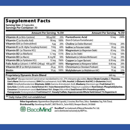 Brain Health Supplement with Nootropic Herbs for Memory and Cognitive Function