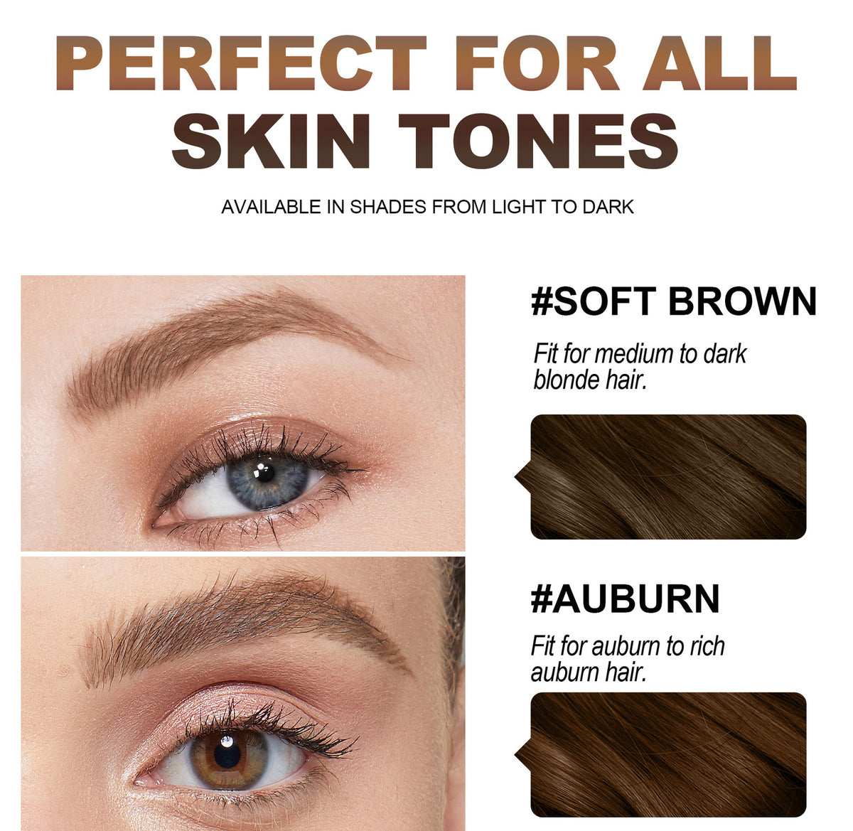Dual-Ended Eyebrow Liner · Waterproof & Long-Lasting Built-in Spoolie Brush