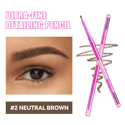 Ultra-Fine Dual Brow Pencil Eyebrow Liner Waterproof Smudge-Proof Natural