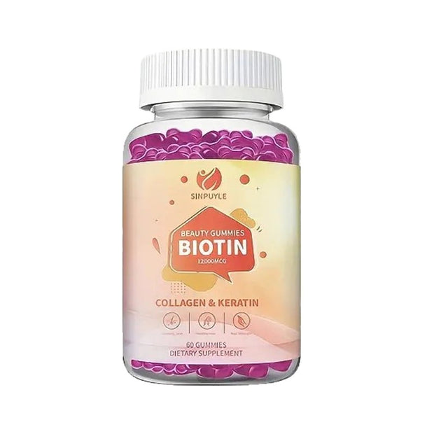 Sinpuyle Biotin Beauty Gummies with Collagen & Keratin-1 Bottle 60 Count