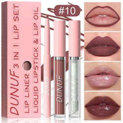 3-in-1 Lip Liner + Lips Gloss + Lip Oil 💄 Matte & Shimmer 🌸 Long Lasting