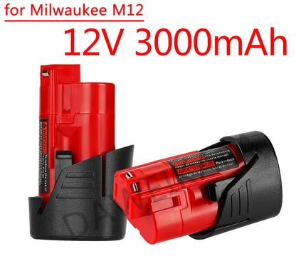 12V 3.0Ah Li-ion Battery for Milwaukee M12 Cordless Power Tools - 3000mAh
