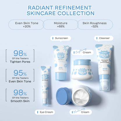 Skin Care Sets 5pcs Gift Box Milk CleanserEye care Moisturizer sunscreen