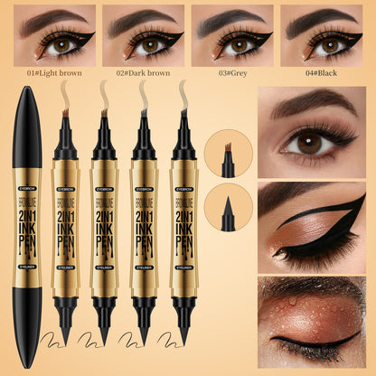 2in1 4 Forked Brow Pen & Eyebrow Liner - Waterproof, Sweatproof Makeup for Women
