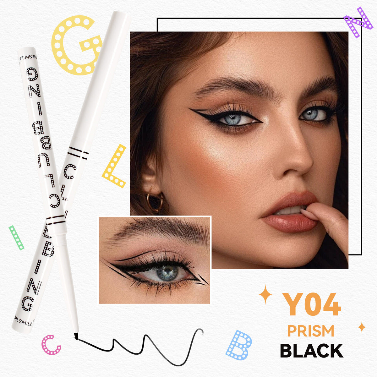 4Color Eyeliner Pencil Eyes Makeup for Women Waterproof Smudgeproof Long-Lasting