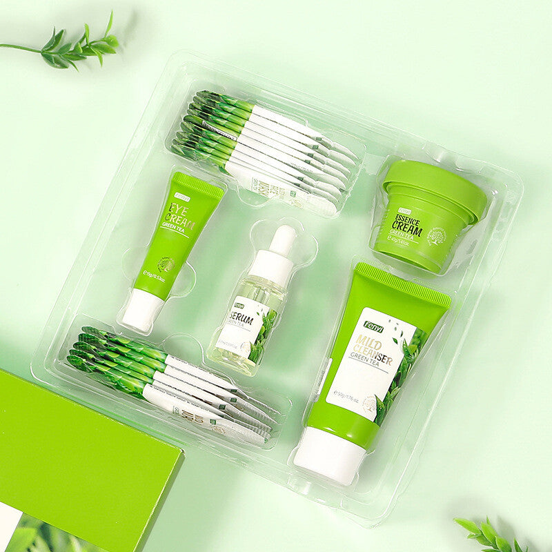 Green Tea Skin Care Skin Masks Set Facial Cleanser Eye Cream Facial Cleansing