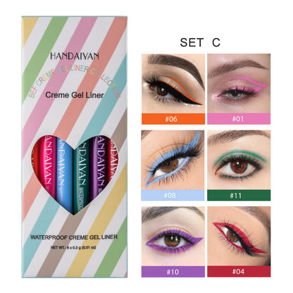 20-Color Waterproof Eyeliner Gift Set Quick-Dry Matte Colorful Makeup for Women