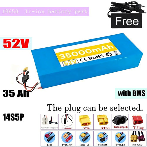 52V 35Ah 14S5P High Capacity Li-ion Battery with BMS for E-Bike E-Scooter