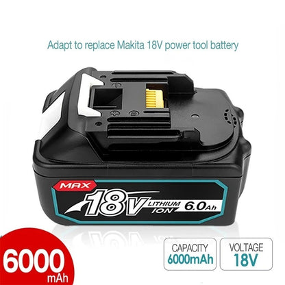 Compatible with Makita BL1860 BL1830 18V 6.0Ah Li-ion Battery for Power Tools