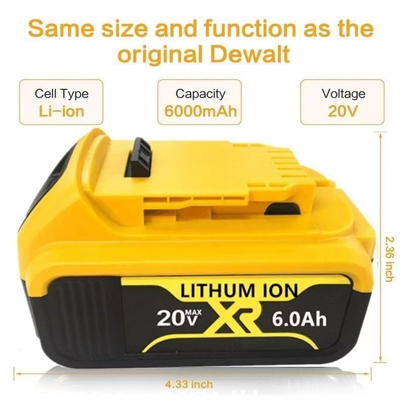 Replacement for DeWalt MAX XR DCB205 DCB200 18V/20V Li-ion Battery