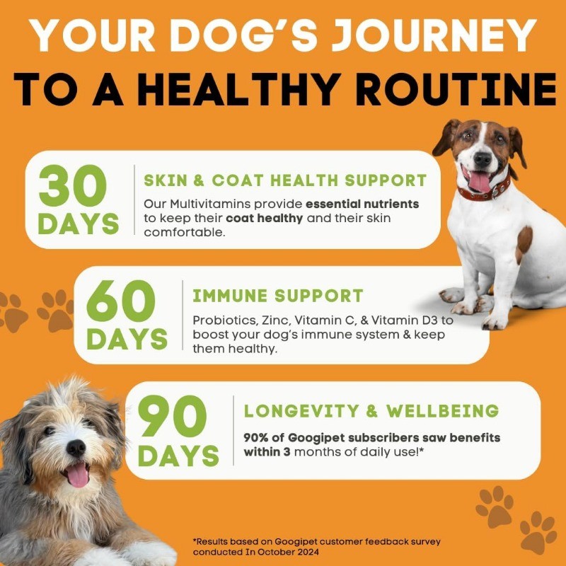 Dog Multivitamin Chews with Probiotics & Glucosamine for Gut & Joint Health