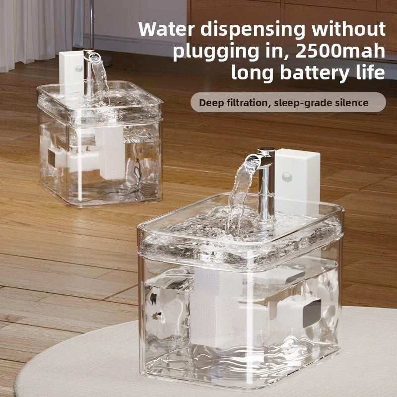 PetFlow Rechargeable Wireless Smart Cat Water Fountain, No Wet Chin