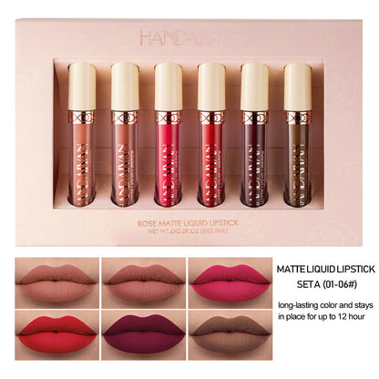 HANDAIYAN Velvet Lip Gloss for Women Matte Liquid Lipstick 12Colors Long-Lasting