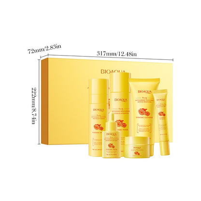 Turmeric Antioxidant Skincare Gift Set 6pc Cleanser Toner Serum Eye Cream Lotion