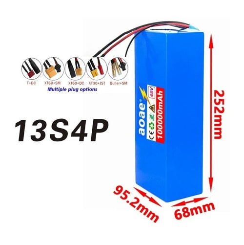 48V 100Ah 13S4P Li-ion Battery Pack for E-Scooter Mountain E-Bike