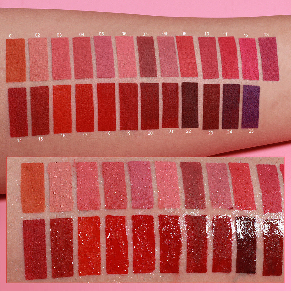 Matte Velvet Liquid Lipstick 25 Colors Lip Gloss Waterproof Non-Sticky