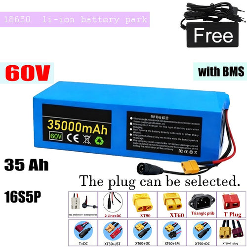 60V 35Ah 16S5P Li-ion Battery Pack High Power with BMS for Electric Bicycle