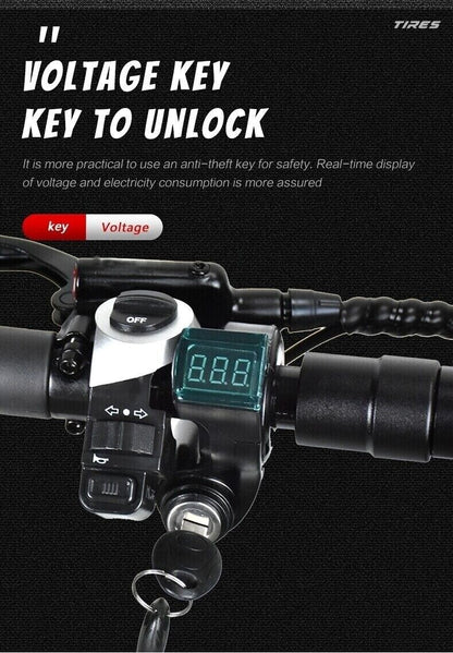 Folding Off-Road 11" Electric Scooters For Adults with Seat Dual Motor 80KM/H