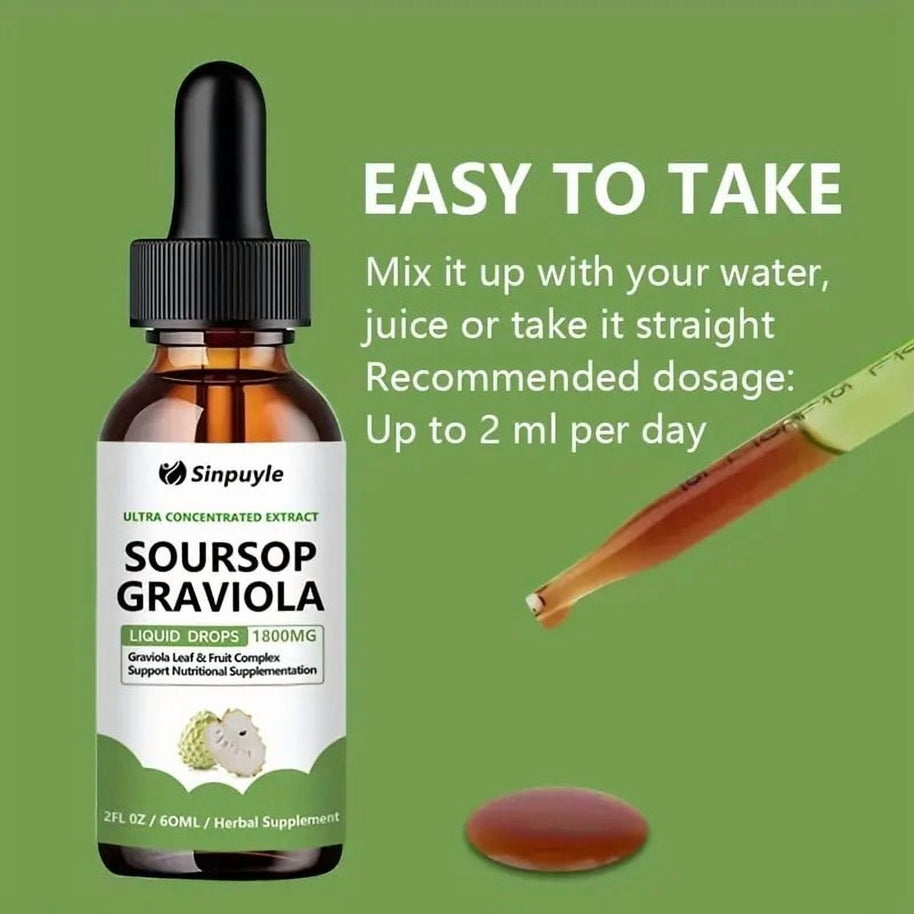 Sinpuyle Soursop Graviola Ultra Concentrated Liquid Drops (1800MG)–2FL OZ (60ML)