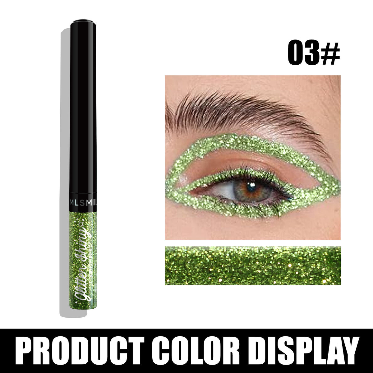 Glitter Liquid Eyeliner Pen - Metallic Shine Waterproof Smudge-Proof, Vibrant