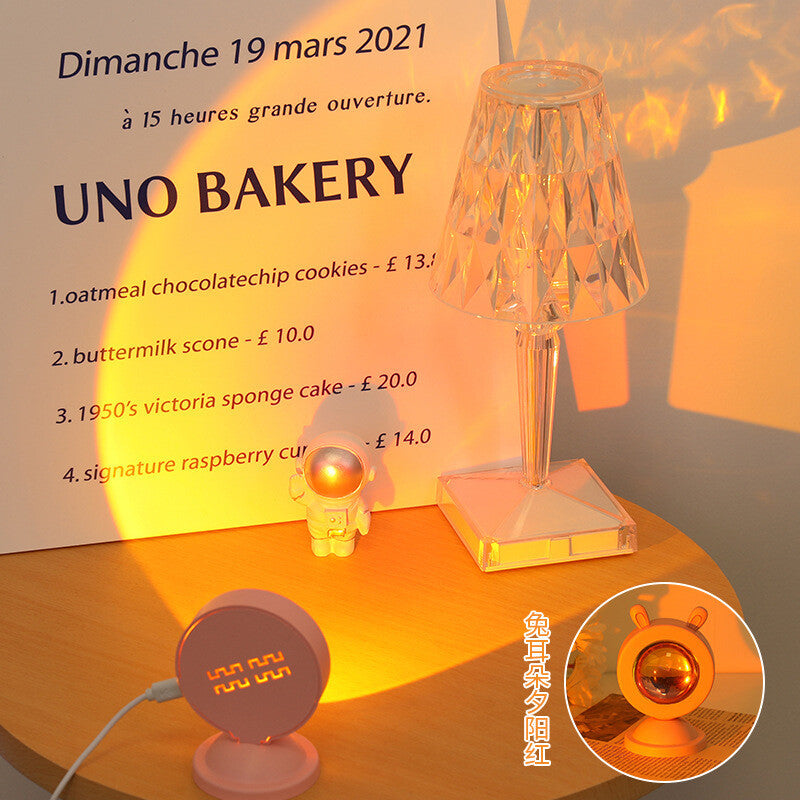 Live Projection Lamp Sunset Rainbow RGB Sunset Atmosphere Mini Floor Lamp