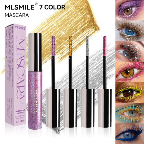 Colorful Glitter Mascara - Shimmer, Waterproof, Christmas & Cosplay Makeup