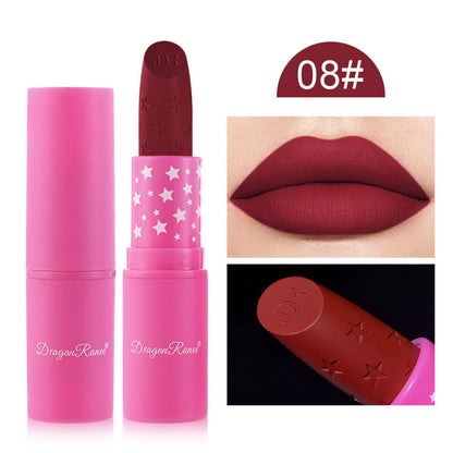 Velvet Matte Star Lipstick - Waterproof & Non-Stick Long Lasting Red Nude