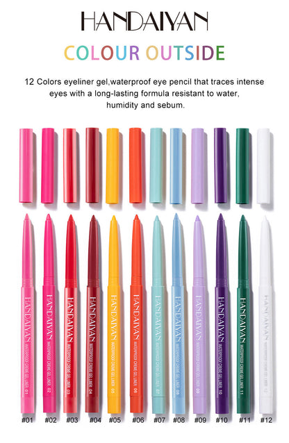 12-Color Matte Eyeliner Gift Set · Quick-Dry & Long-Lasting Smudge-Proof Formula