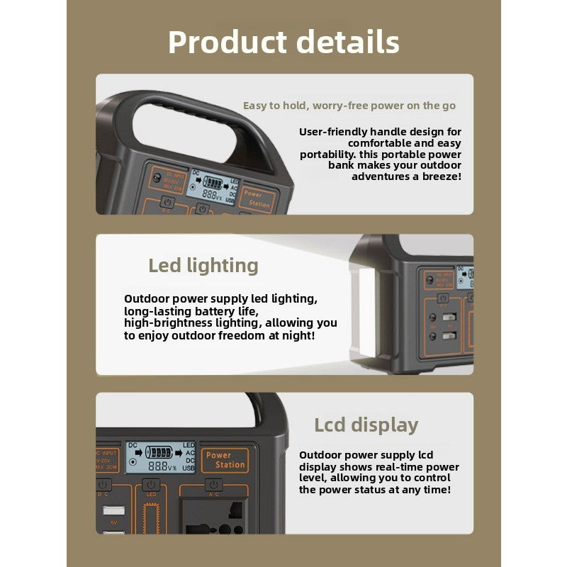 100W Portable Power Station 110V/220V LiFePO4 for Outdoor Camping Emergency