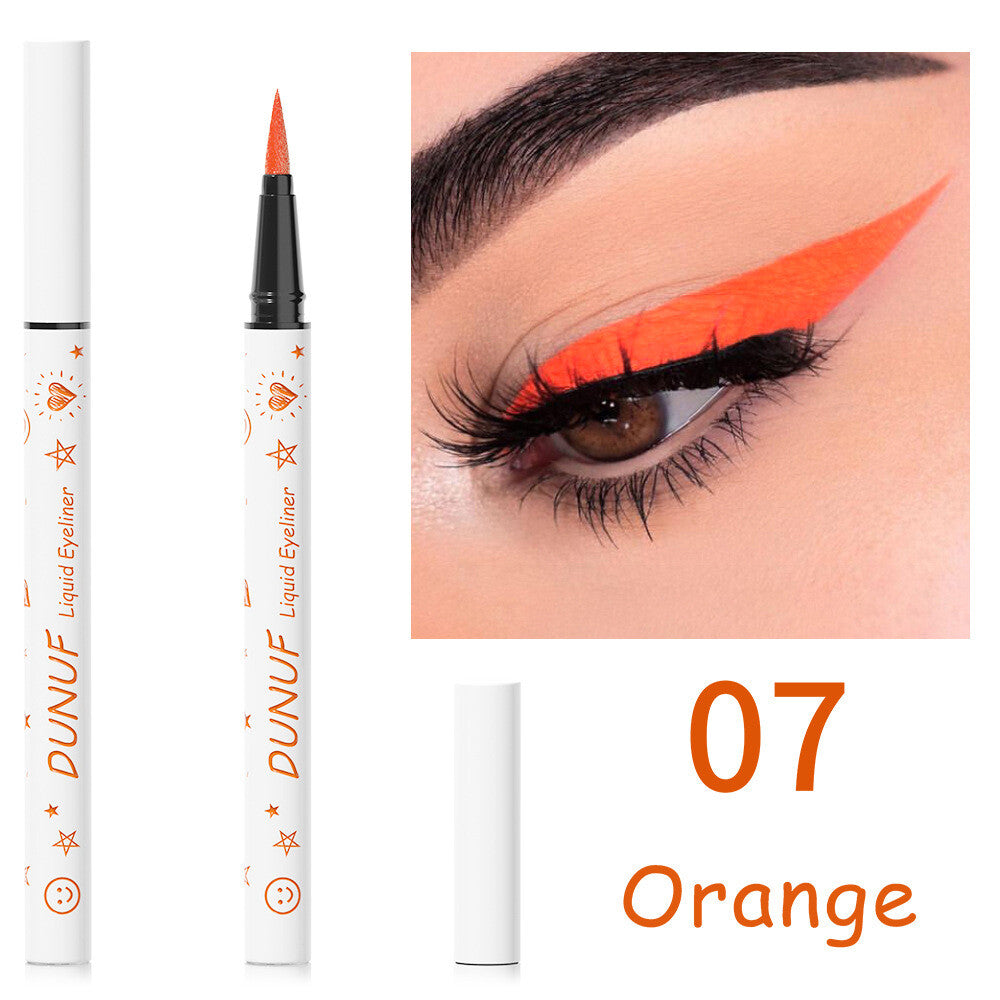 12-Color Liquid Eyeliner - Waterproof, Quick-Dry, Smudge-Proof Makeup for Women
