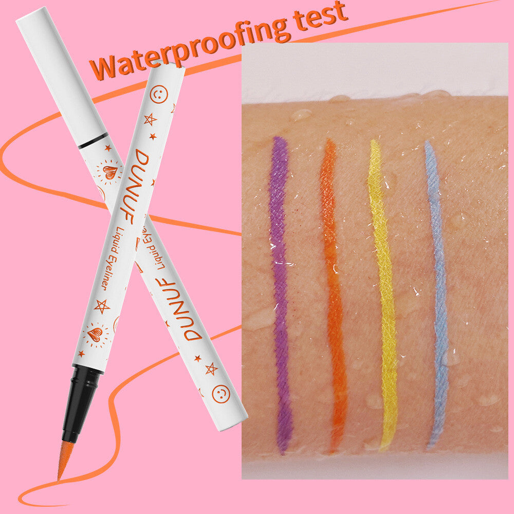 12-Color Liquid Eyeliner - Waterproof, Quick-Dry, Smudge-Proof Makeup for Women
