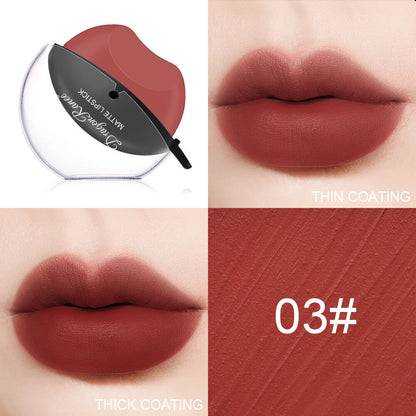 Lip-Shaped Matte Velvet Lipstick - Long Lasting Red (Easy Apply) Waterproof