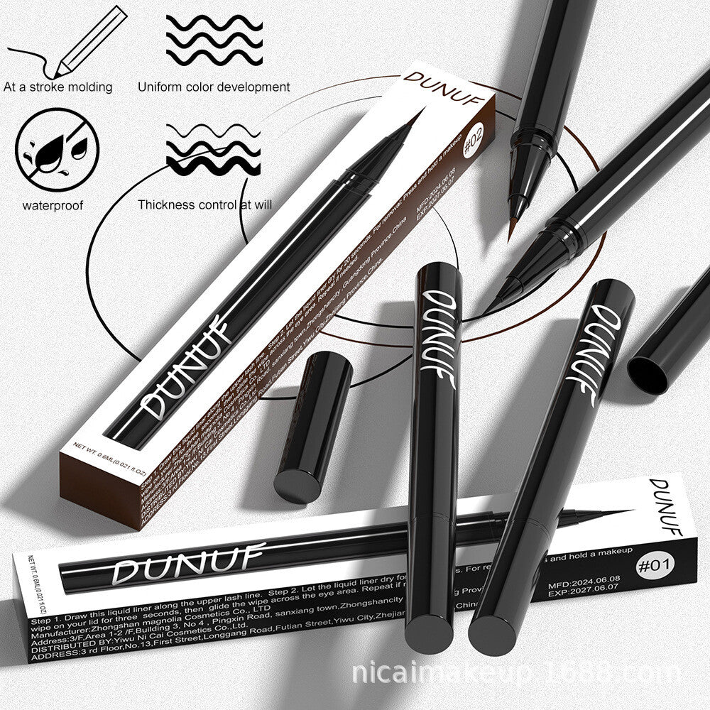 2-Color Liquid Eyeliner - Waterproof, Quick-Dry, Smudge-Proof Makeup for Women