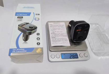 Car Cigarette Lighter Bluetooth Calling FM Radio Transmitter PD Fast Charging