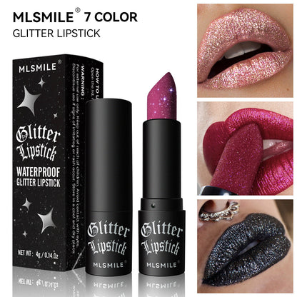 Matte Glitter Black Red Lipstick Noir Envy Halloween Goth Punk Emo Vampire